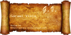 Garami Viola névjegykártya
